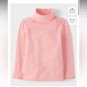 Girls Button Turtleneck Top